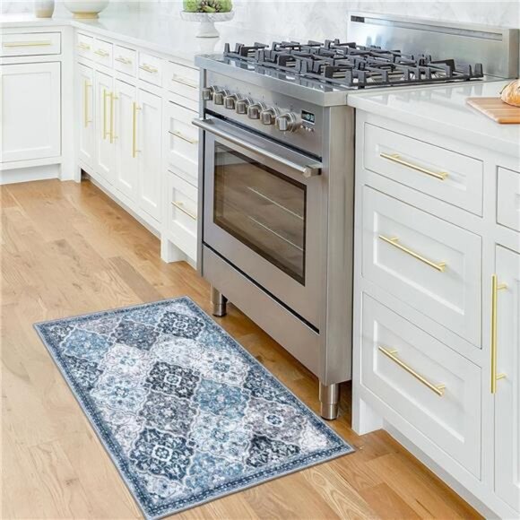 2x3 Small Area Rug, Moroccan Entryway Rugs Indoor Vintage Washable Rug Non-Slip - Picture 6 of 7